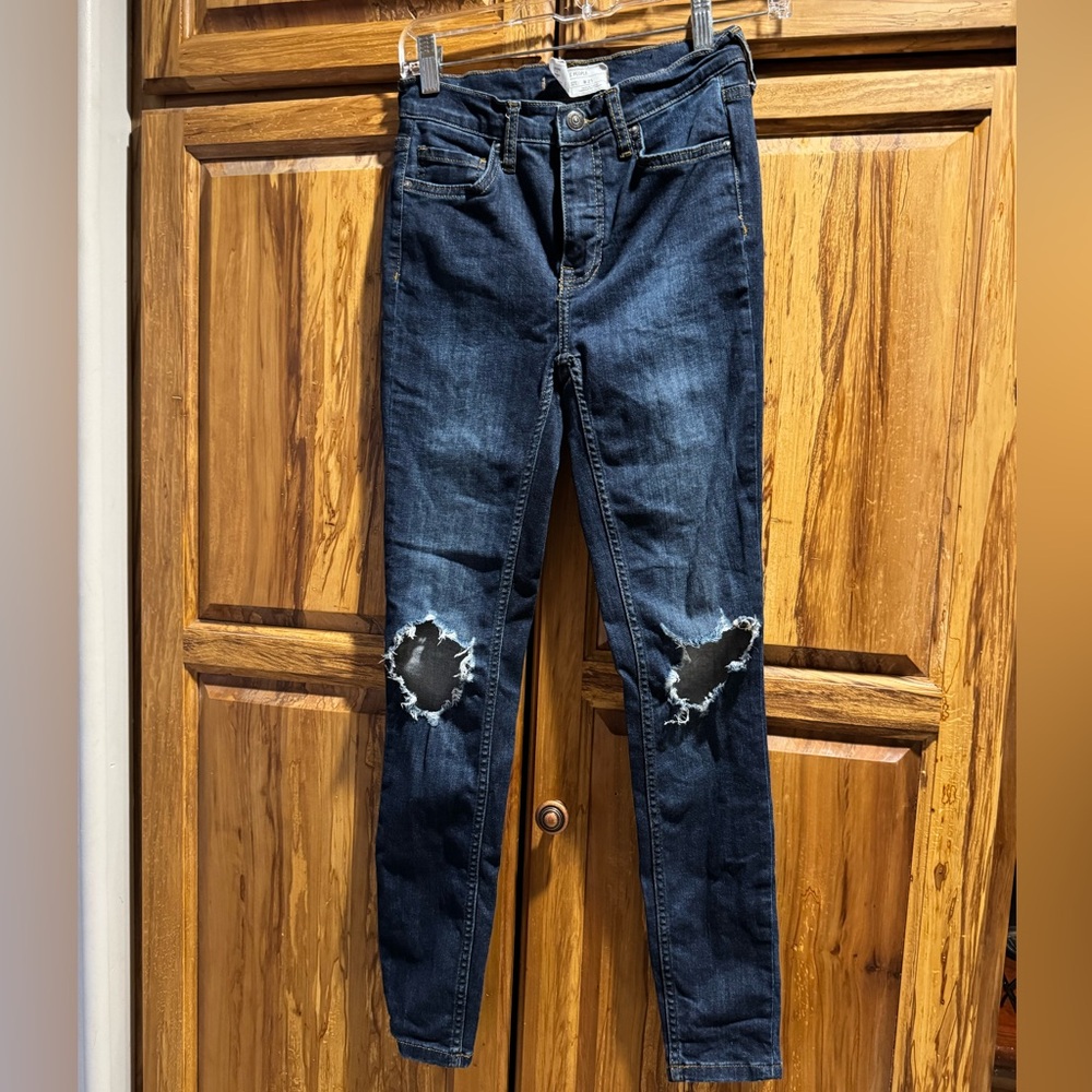 Free people skinny ankle women’s jeans distressed busted knee
